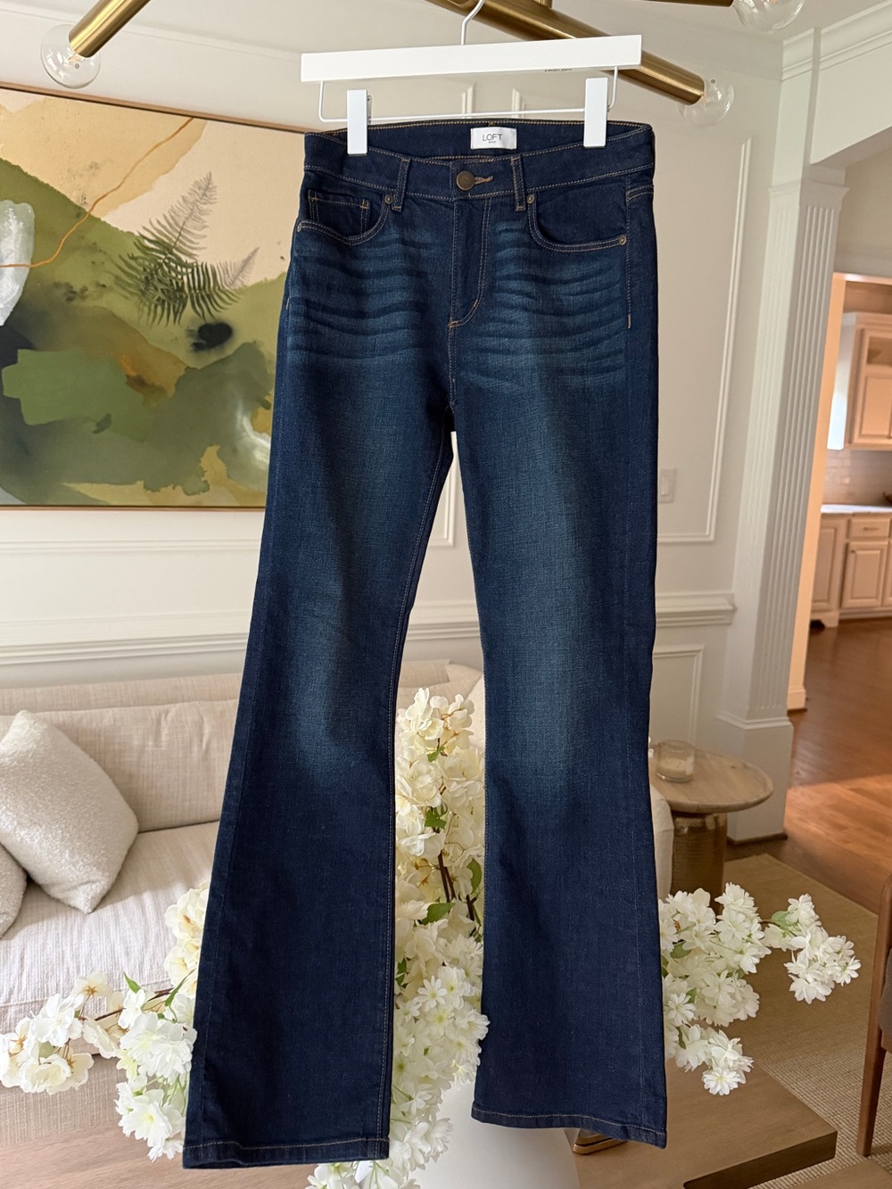 LOFT Dark Indigo Curvy Bootcut Jeans